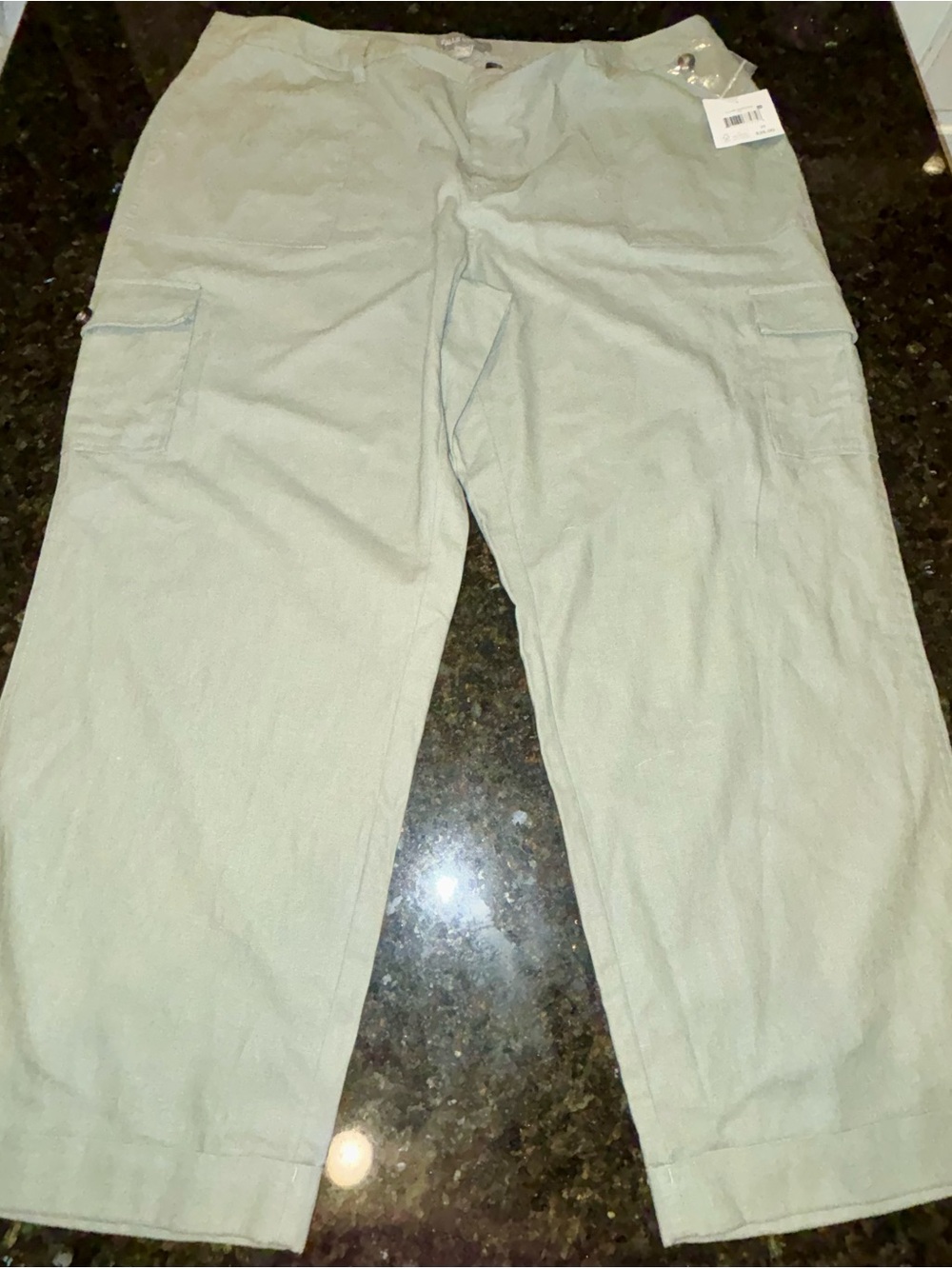 Falls Creek Wide Leg Cargo Pants in Light Sage